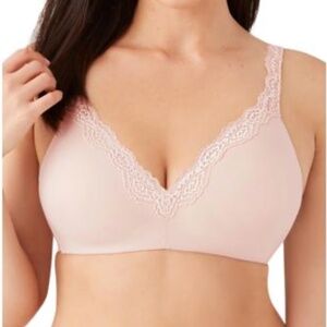 Wacoal Softly Styled Wire Free Contour T-shirt Bra Rose Dust Lace Size 38DDD NWT